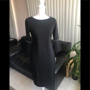 NWT CALVIN KLEIN BLACK DRESS W/pearl details